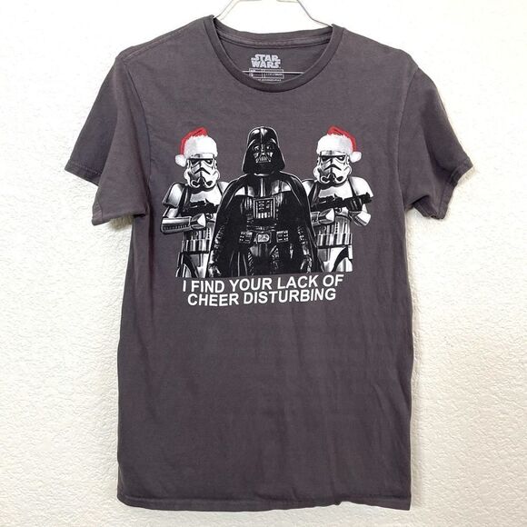 Star Wars Christmas Storm Trooper Darth Vader Cheer Crew Neck Tee Shirt Unisex - Picture 1 of 7